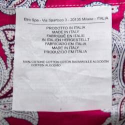 مملوكة مسبقًا قميص إيترو قطن طباعة بيزلي وردي بأكمام طويلة أزرار أمامية مقاس كبير - لارج