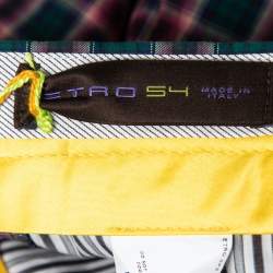 مملوكة مسبقًا Etro Purple Checked Cotton Tailored Pants XXL Waist 38"