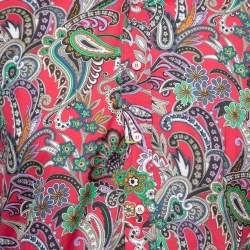 Pre Owned Etro Pink Paisley Printed Cotton Button Front Shirt L
