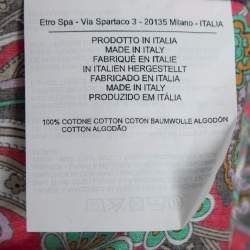Pre Owned Etro Pink Paisley Printed Cotton Button Front Shirt L