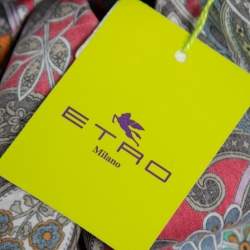 Pre Owned Etro Pink Paisley Printed Cotton Button Front Shirt L