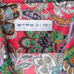 Pre Owned Etro Pink Paisley Printed Cotton Button Front Shirt L