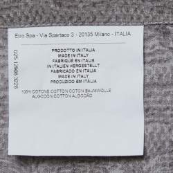 Pre Owned Etro Grey Printed Cotton Button Front Shirt 2XL