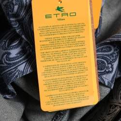 Pre Owned Etro Blue Paisley Printed Denim Jeans 3XL Waist 40"