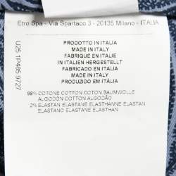 Pre Owned Etro Blue Paisley Printed Denim Jeans 3XL Waist 40"