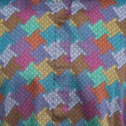 مملوكة مسبقًا قميص ايترو بأزرار أمامية وأكمام طويلة قطن بطبع متعدد الألوان L