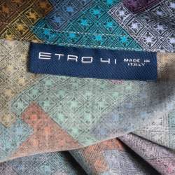 مملوكة مسبقًا قميص ايترو بأزرار أمامية وأكمام طويلة قطن بطبع متعدد الألوان L