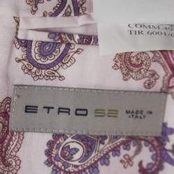 Pre Owned Etro Purple Striped Cotton Single Breasted Blazer XL