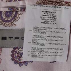 Pre Owned Etro Purple Striped Cotton Single Breasted Blazer XL