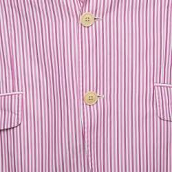 Pre Owned Etro Purple Striped Cotton Single Breasted Blazer XL