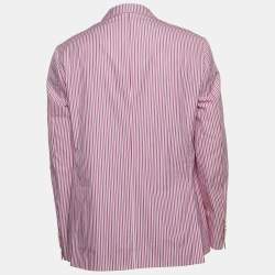 Etro Purple Striped Cotton Single Breasted Blazer 2XL