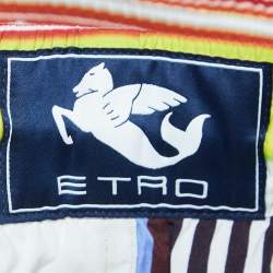 Etro Multicolor Striped Print Nylon Swim Shorts M