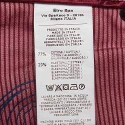 Pre Owned Etro Red Paisley Patterned Denim Jeans XXL Waist 38"