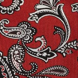 Etro Red Paisley Jacquard Silk Classic Tie