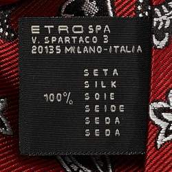 Etro Red Paisley Jacquard Silk Classic Tie