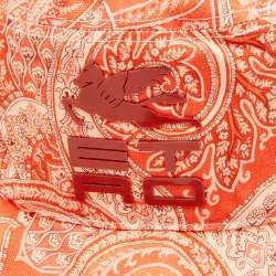 Pre Owned Etro Orange Paisley Print Canvas Bucket Hat