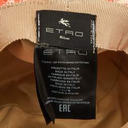 Pre Owned Etro Orange Paisley Print Canvas Bucket Hat