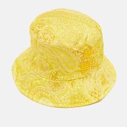 Pre Owned Etro Yellow Paisley Print Canvas Bucket Hat