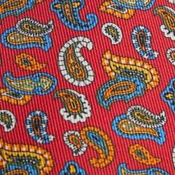 Etro Red Paisley Print Silk Tie