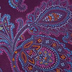 Pre Owned Etro Purple Paisley Jacquard Silk Tie