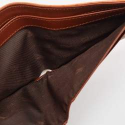 Etro Orange Croc Embossed Leather Bifold Wallet