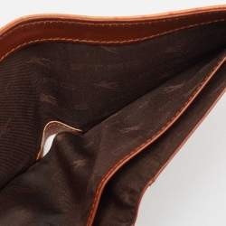 Etro Orange Croc Embossed Leather Bifold Wallet