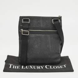 Etro Black Paisley Coated Canvas Flat Messenger Bag