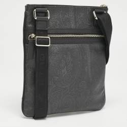 Etro Black Paisley Coated Canvas Flat Messenger Bag