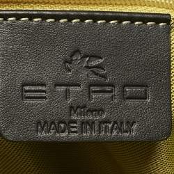 Etro Black Paisley Coated Canvas Flat Messenger Bag