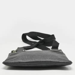 Etro Black Paisley Coated Canvas Flat Messenger Bag