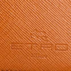 Etro Brown Paisley Print Coated Canvas Bi Fold Wallet