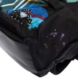 Etro Multicolor Printed Nylon and Leather Front Pocket Backpack