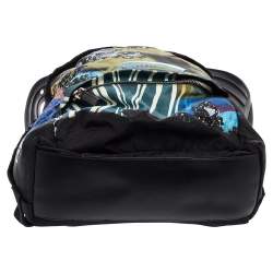 Etro Multicolor Printed Nylon and Leather Front Pocket Backpack