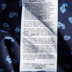 Pre Owned Etro Navy Blue Paisley Print Cotton Long Sleeve Shirt S