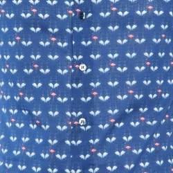 Pre Owned Etro Navy Blue Flamingo Print Cotton Long Sleeve Shirt M