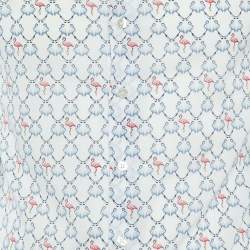 Pre Owned Etro White Flamingo Print Cotton Long Sleeve Shirt S