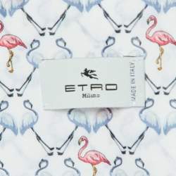 Pre Owned Etro White Flamingo Print Cotton Long Sleeve Shirt S