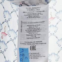 Pre Owned Etro White Flamingo Print Cotton Long Sleeve Shirt S