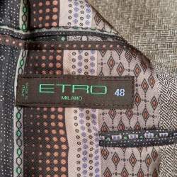 Pre Owned Etro Brown Wool Single Breasted Blazer M