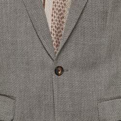 Pre Owned Etro Brown Wool Single Breasted Blazer M