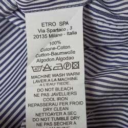 مملوكة مسبقًا Etro Blue Pinstripe Cotton Button Up Shirt XXL