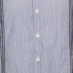 مملوكة مسبقًا Etro Blue Pinstripe Cotton Button Up Shirt XXL