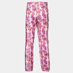 Pre Owned Etro Multicolor Floral Printed Linen Straight Fit Pants XXL