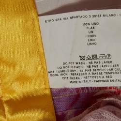 Pre Owned Etro Multicolor Floral Printed Linen Straight Fit Pants XXL