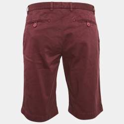 Pre Owned Etro Burgundy Cotton Shorts L