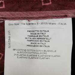 Pre Owned Etro Burgundy Cotton Shorts L