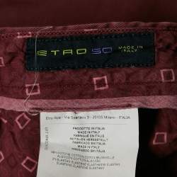 Pre Owned Etro Burgundy Cotton Shorts L