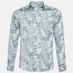 Etro White Paisley Print Cotton Full Sleeve Shirt S