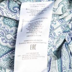 Etro White Paisley Print Cotton Full Sleeve Shirt S
