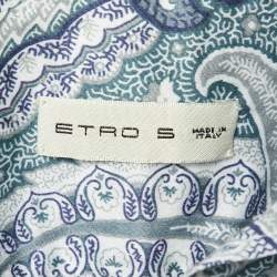 Etro White Paisley Print Cotton Full Sleeve Shirt S